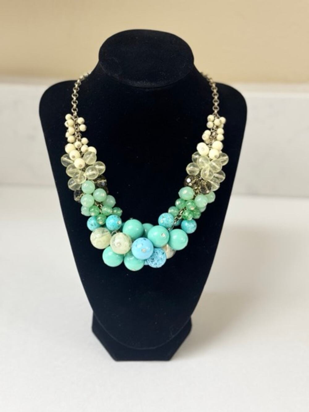 AUTHENTIC LIA SOPHIA "REGATTA / LAGUNA" CLUSTER STATEMENT NECKLACE